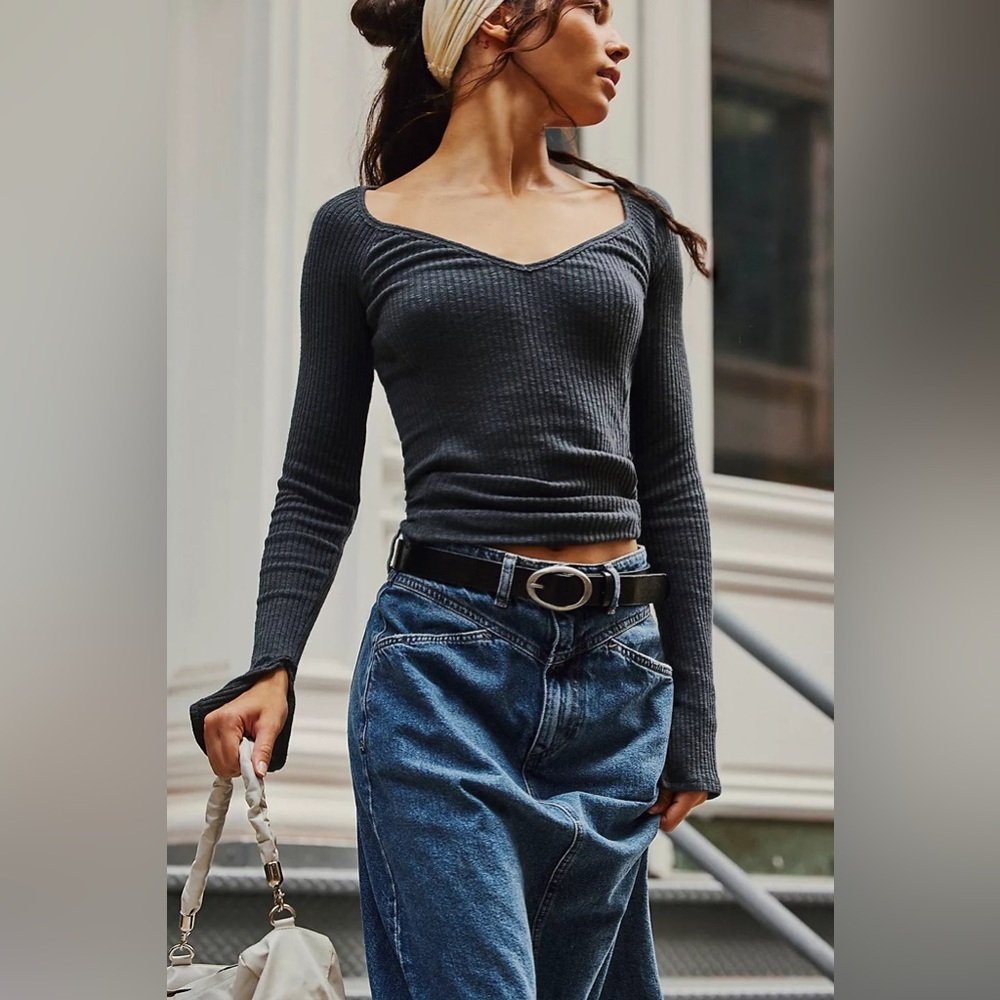 Free People Passing Through Layering T-Shirt In Black